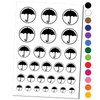 Umbrella Keep Dry Icon Temporary Tattoo Water Resistant Fake Body Art Set Collection - Black (One Sheet)
