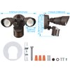 LEONLITE 3CCT LED Security Light, Motion Sensor Flood Lights Outdoor, Aluminum, 3 Modes Motion Detector+Dusk to Dawn+Switch Control, 3000K/4000K/5000K Selectable, IP65, Adjustable 2-Head, ETL, Bronze