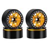 DJX 4PCS 1.9 Inch Beadlock Wheel Hub Rim with 12mm Hex for 1/10 RC Rock Crawler Axial SCX10 SCX10 II 90046 SCX10 III AXI03007 D90 TRX4(Glod)