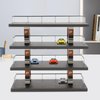 Generic 1/64 Scenery Diorama Parking Lot Vehicle Garage Acrylic Showcase New, Simulation Parking Lot Display Case Desktop Decor, Black 4 Tires