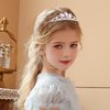 TOBATOBA Crystal Tiara Crown Princess AB Silver Tiara for Women Girls Mini Small Tiara Pageant Crown Wedding Tiara Birthday Prom Cosplay Halloween Costumes Women Hair Accessories