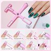 SUPWEE Pink 5 in 1 Nail Magnet Tool for Cat Eye Gel Nail Polish Multi-Function Magnetic Stick for Nails Strong Magnetism for 9D Strip Galaxy Cat Eye Nail Art Design DIY Home Manicure