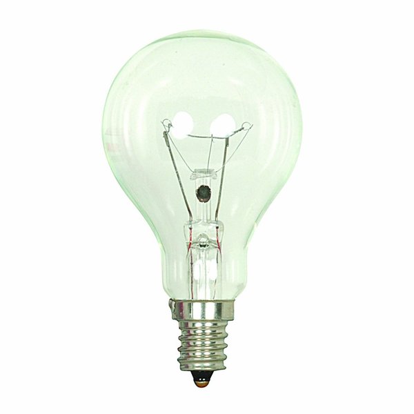 Satco S4164 130V Intermediate Base 40-Watt A15 Light Bulb, Clear