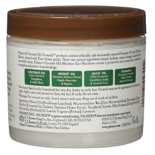 Palmers Coconut Oil Moisture Gro Hairdress Jar 5.25 Ounce (155ml) (Value Pack of 2)