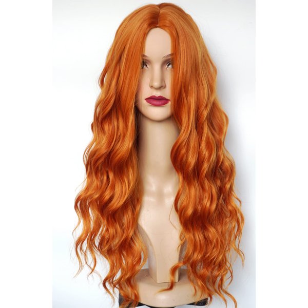Long Ginger Wigs ginger red wig braids wigs long red curly wig synthetic Heat Resistant Fiber Halloween Costume Wig for Women