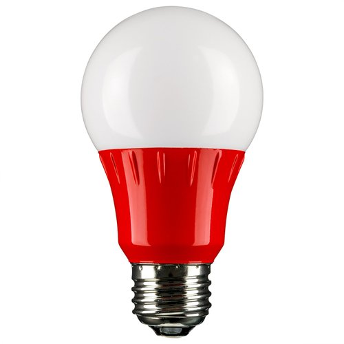 Sunlite 80148 LED A19 Colored Light Bulb, 3 Watts (25w Equivalent), E26 Medium Base, Non-Dimmable, UL Listed, Party Decoration, Holiday Lighting, 1 Count, Red