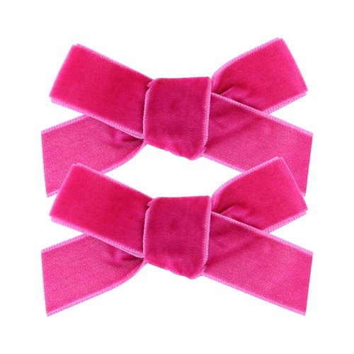 Hot Pink Hair Bow Clip - 2Pcs Baby Girls Velvet Hair Bows for Girls Toddler Bows Alligator Hair Clips Hair Barrettes Accessory for Babies Infant Toddlers Kids Gifts