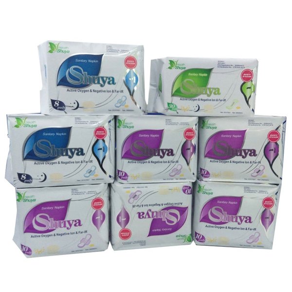 SHUYA Patented Anion Soft Breathable Sanitary Pads and Panty Liners Combination Suit Package, Scented-96Count (Packs of 8)