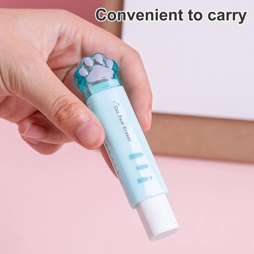 1Pc Random Color Eraser Traceless Useful Push-Pull Cat Paw Rubbing Eraser Use Safety Convenient to Carry Office Products
