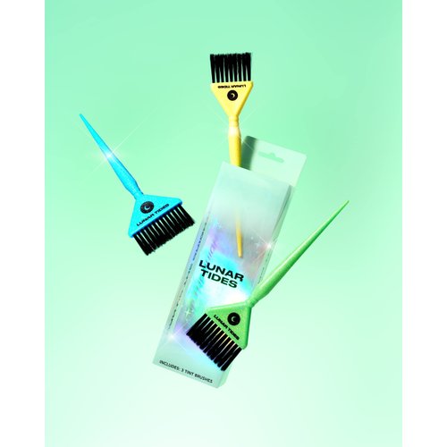 Lunar Tides Aura Tint Brush Set - Hair Coloring Brush, Hair Dying Brush to Apply Hair Color, Hair Dye Brush Kit, Hair Color Brushes Bulk, Hair Tint Brush, Tint Brushes for Hair Color - 3 Pack (Aqua)