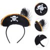 FRCOLOR Pirate Costume Accessories Pirate Hat Headband Halloween Skull Pirate Headband Headpiece Halloween Pirate Theme Party Costume Accessories for Cosplay Pirate Party Supplies