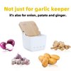 ONTUBE Garlic Keeper with Lid, Ceramic Garlic Holder Storage, Garlic Container for Kitchen, Garlic Saver to Keep Your Garlic Cloves Fresh Longer 4.7-Inch, White