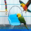 Nobgum Bird Bath Box Hanging Birdbath Toy Parakeet Caged Bathing Tubs Parrot Bath Tub Water Shower Food Feeder Holder Tray Bird Bath for Cage Accessory Small Birds Parrots Cockatiel Budgies