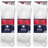 Extra Wide Diabetic Cotton Socks, Mens Medical Swollen Feet Mid/Over the Calf Socks (Extra Wide - White) - 6 pairs