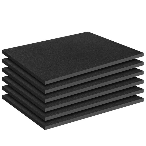 Polyethylene Foam Pads for Packing Foam Sheets Black Cuttable High Density Cushioning Inserts Protective Foam for Packing Cases and Crafts- 16" X 12" X 0.4"- 6 Pack