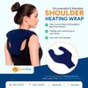 SunnyBay Shoulder and Upper Back Heating Pad, Microwavable Cold or Heated Neck and Shoulder Wrap, Weighted Moist Pain Relief Pack with Washable Cover and Flaxseed Filling, Medium, Navy Blue
