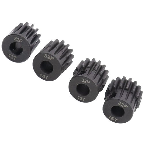 Treehobby 4PCS Metal Steel 32P 5mm Pinion Gear Set 13T 14T 15T 16T with Hex Key for RC Cars(Compatible with 0.8 Metric Pitch)
