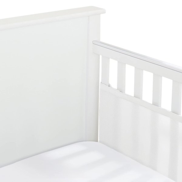 BreathableBaby Breathable Mesh Liner for Full-Size Cribs, Classic 3mm Mesh, White (Size 2FS Covers 2 Sides)