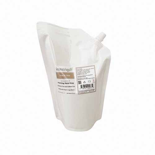 kosmatology Free & Clear (Unscented) Organic Foaming Hand Soap Refill Bag, 34 fl oz