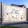 Avezano Wildflower Birthday Backdrop Girls Floral Birthday Banner Spring Wildflower Birthday Party Decorations Background 70.8 x 43.3 inch