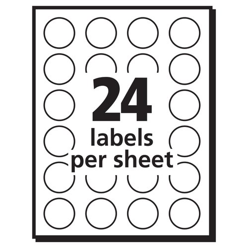 Avery Print/Write Self-Adhesive Removable Labels, 0.75 Inch Diameter, Red, 1008 per Pack (5466)
