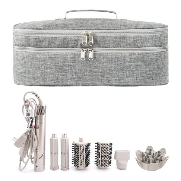 GREENESTA Travel Carrying Long Case Compatible with Shark Flex Style/Dyson Airwrap Styler and Attachments, Hair Dryer Storage Bag