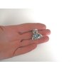 Generic Small mini silver metal clear blue ball crystal hair claw clip