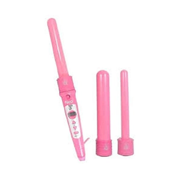 NEO Digital 3P Trio PInk Curling Iron Wand Set With Temp Control - 3 Sizes IN 1 Curler (19MM,25MM,32MM)