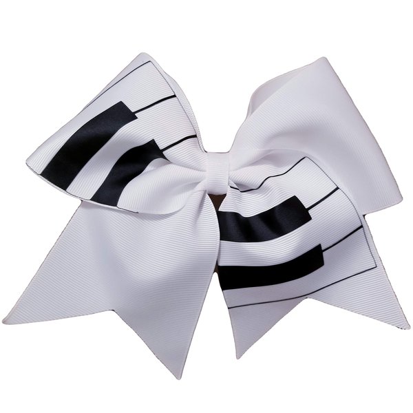Cheer Bows Hair Bow White Piano keys Music bow