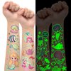 EMOME 140+ Styles Luminous Kids Tattoos, Temporary Tattoo Stickers Waterproof for Boys and Girls, Children Glow Party Favors Supplies Games (Mermaid)