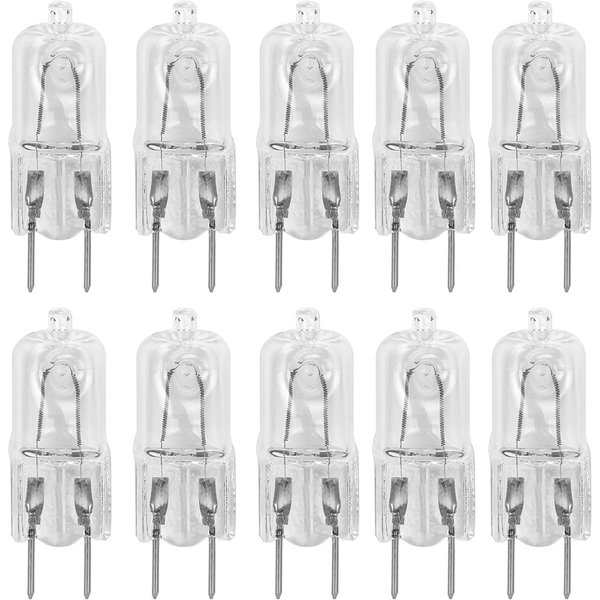 10 Pack-G8 50W 120V Halogen Light Bulbs JCD Type 110v 130v 50 Watt T4 G8 Under Cabinet Puck Lamp 120 Volt Undercabinet Microwave Oven Stove Top Kitchen Appliance Replacement Lighting Bi Pin Clear Lens