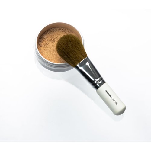 Serious Skincare BELLA ROSE PRO-MINERALS Loose Mineral Powder Makeup Foundation SPF 15 with Application Brush - Lightweight - Buildable Coverage - Luminous Matte Finish - Talc Free - 0.50 oz  - Medium