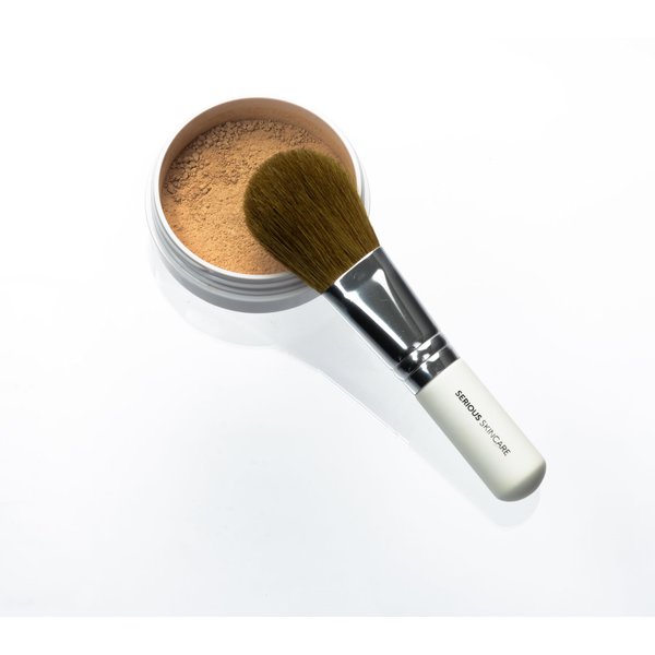 Serious Skincare BELLA ROSE PRO-MINERALS Loose Mineral Powder Makeup Foundation SPF 15 with Application Brush - Lightweight - Buildable Coverage - Luminous Matte Finish - Talc Free - 0.50 oz  - Medium
