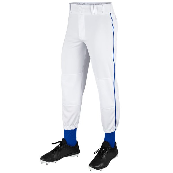 CHAMPRO mens Triple Crown Classic Baseball Pant with Braid, White, Royal, Small US