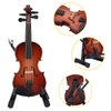 Wooden Miniature Cello with Stand,Bow and Case Mini Musical Instrument Miniature Dollhouse Model Home Decoration