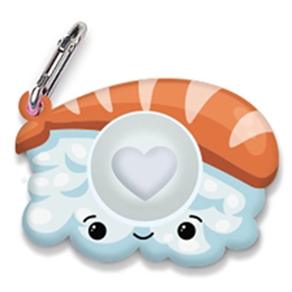 TOP TRENZ OMG Pop Fidgety Bubble Fidget Toy Stress Relief Anxiety Boredom Keychain - BFF Sushi, Multicolor