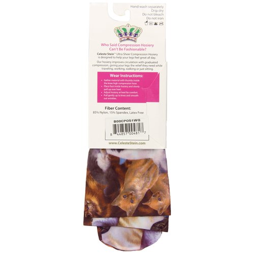 Celeste Stein Therapeutic Compression Socks, Kitty, 15-20 mmhg, 1-Pair