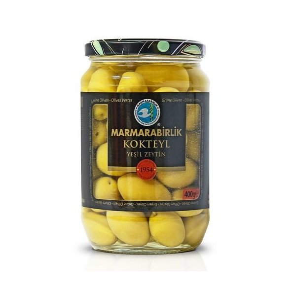 Green Olives – 1.5lb (Marmarabirlik Kokteyl Yesil Zeytin – 680g)