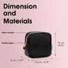Wandering Nature Small Makeup Bag for Purse Mini Make up Pouch Cute Cosmetic Pouch for Women with Slip-in Pockets Eco Vegan Leather, Black