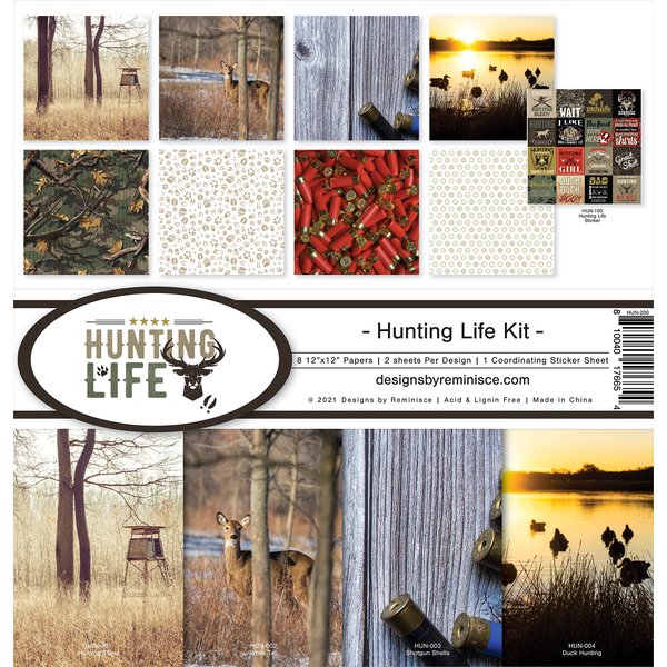 Reminisce Hunting Life Collection Scrapbook and Card Kit, White