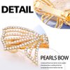Fdesigner Crystal Bow Hair Clips Pearl Rhinestones Hair Barrette Jewelry Bowknot Hairpin Clips Wedding Bride Bow Knotted Headpieces for Women and Girls
