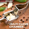 Professional Garlic Crusher - Dishwasher Safe Garlic Press Stainless Steel - Garlic Mincer with Silicone Garlic Peeler - Kitchen Essentials for New Home Cooking
