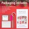 24Pcs Christmas Press on Nails Short Almond Fake Nails Brown False Nails with Snowflake Gingerbread Man Designs Acrylic Nails Full Cover Xmas Glue on Nails for Women Christmas Nails Press on