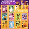 catnee Halloween Stickers for Kids 50 Sheets, Halloween Party Games Stickers, DIY Halloween Crafts Make a Face Halloween Stickers, Kids Halloween Toys Gifts Treats Decorations Activities Party Favors