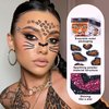 Tiger and Leopard Glitter Face Stickers Set-2Pcs Eye Body Face Tattoo Stickers for Kids Adult Party Makeup Self Adhesive Fake Tattoo Sticker Birthday Cospay Festival Party Supplies (tiger&Leopard)