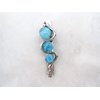 Generic Small blue stone silver metal alligator hair claw clip clamp for fine thin hair