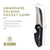 Kent 87T Graphite Handmade Folding Pocket Comb for Men, Fine Tooth Hair Comb Straightener for Everyday Grooming Styling Hair, Beard or Mustache, Saw Cut Hand Polished, Made in England (3 Pack)