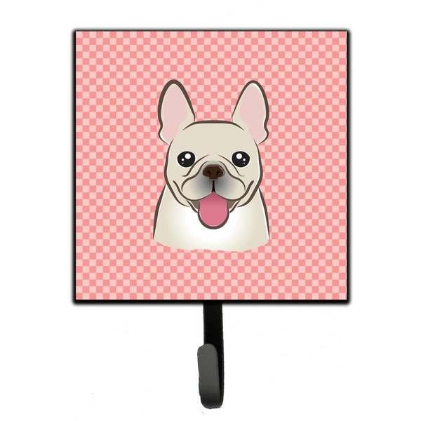 Carolines Treasures Checkerboard Pink French Bulldog Leash or Key Holder 7Hx4.25W multicolor