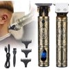 ROMONIX Hair Clippers for Men Hair Trimmer for Barbers, Professional Cordless T Blade Trimmer, Beard Edger Liners for Men, Barber Shavers for Hair Cutting, Gold Knight Close-Cutting Hair Machine