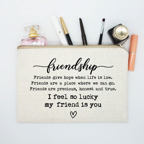Friend Gift, Gift for Friend, Friendship Gift, Best Friend Gift, Makeup Case, Cosmetic Bag, Tote Bag, Bestie Present, Thank You Friend Gift, Christmas Gift
